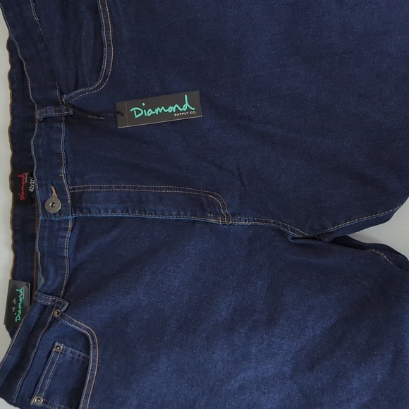 Big Men's Diamond Supply Co Relaxed Fit Dark Blue Denim Size 42" x 32" - Picture 9 of 10